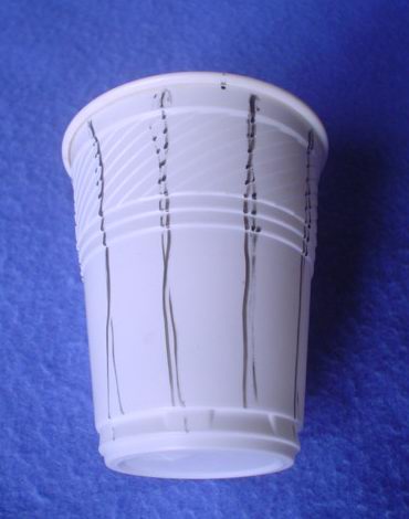 weave on a plasic cup