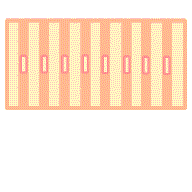 rigid heddle: note the slots and the slats with the eye